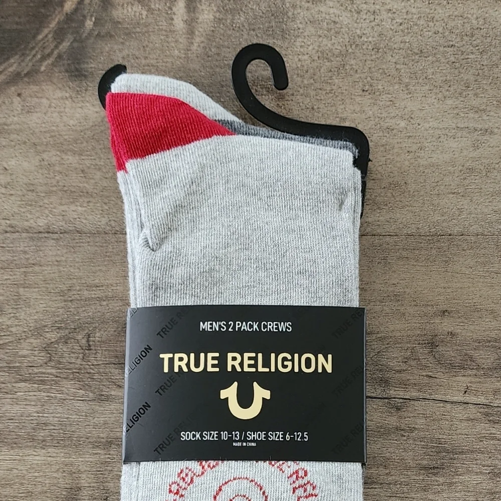 True Religion Men's 2 Pack Crew Socks NWT